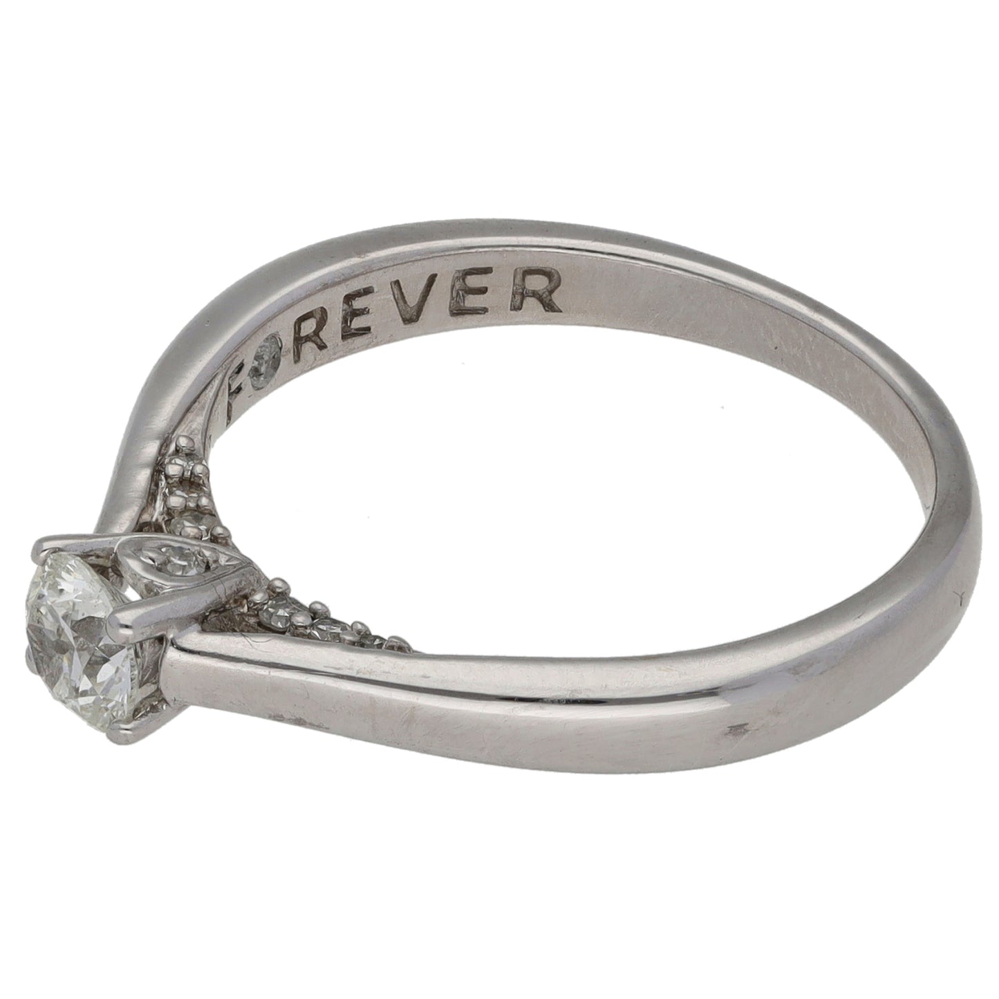 18ct White Gold 0.45ct Diamond Solitaire Ring Size P