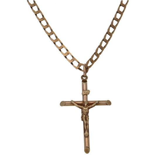 9ct Gold Crucifix Pendant With Chain