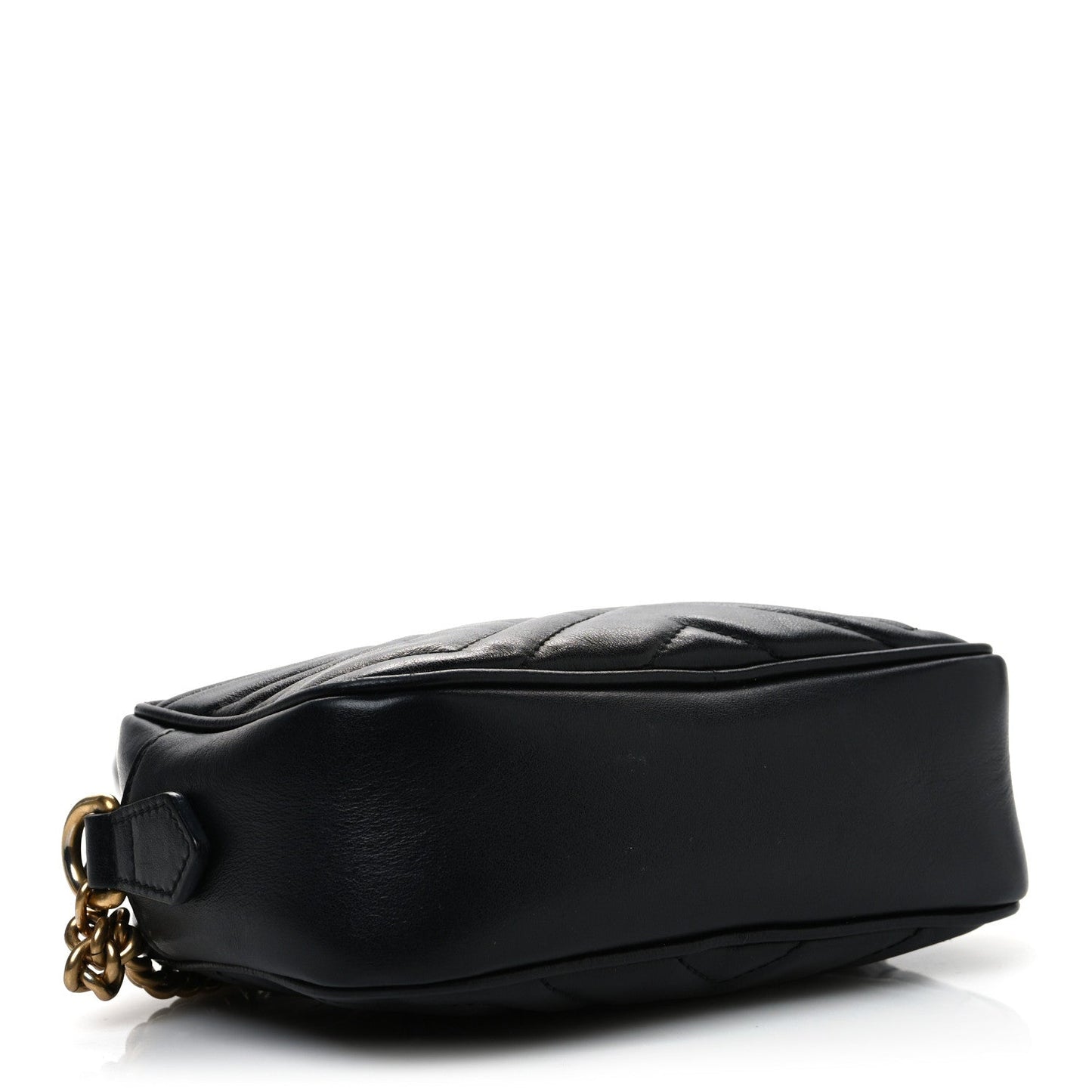 Gucci Mini GG Marmont Matelasse Calfskin Chain Shoulder Bag - Black