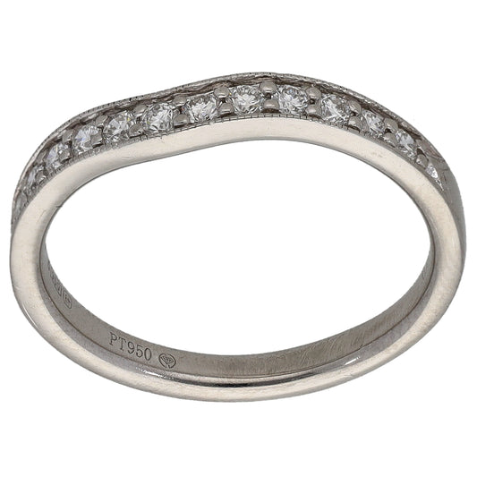 Platinum 0.27ct Diamond Wishbone Ring Size M