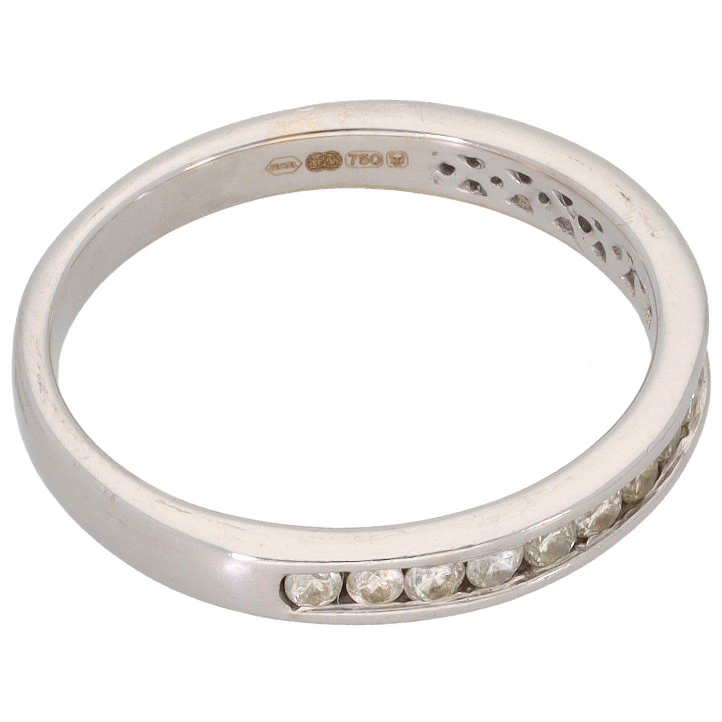 18ct White Gold 0.34ct Diamond Half Eternity Ring Size N