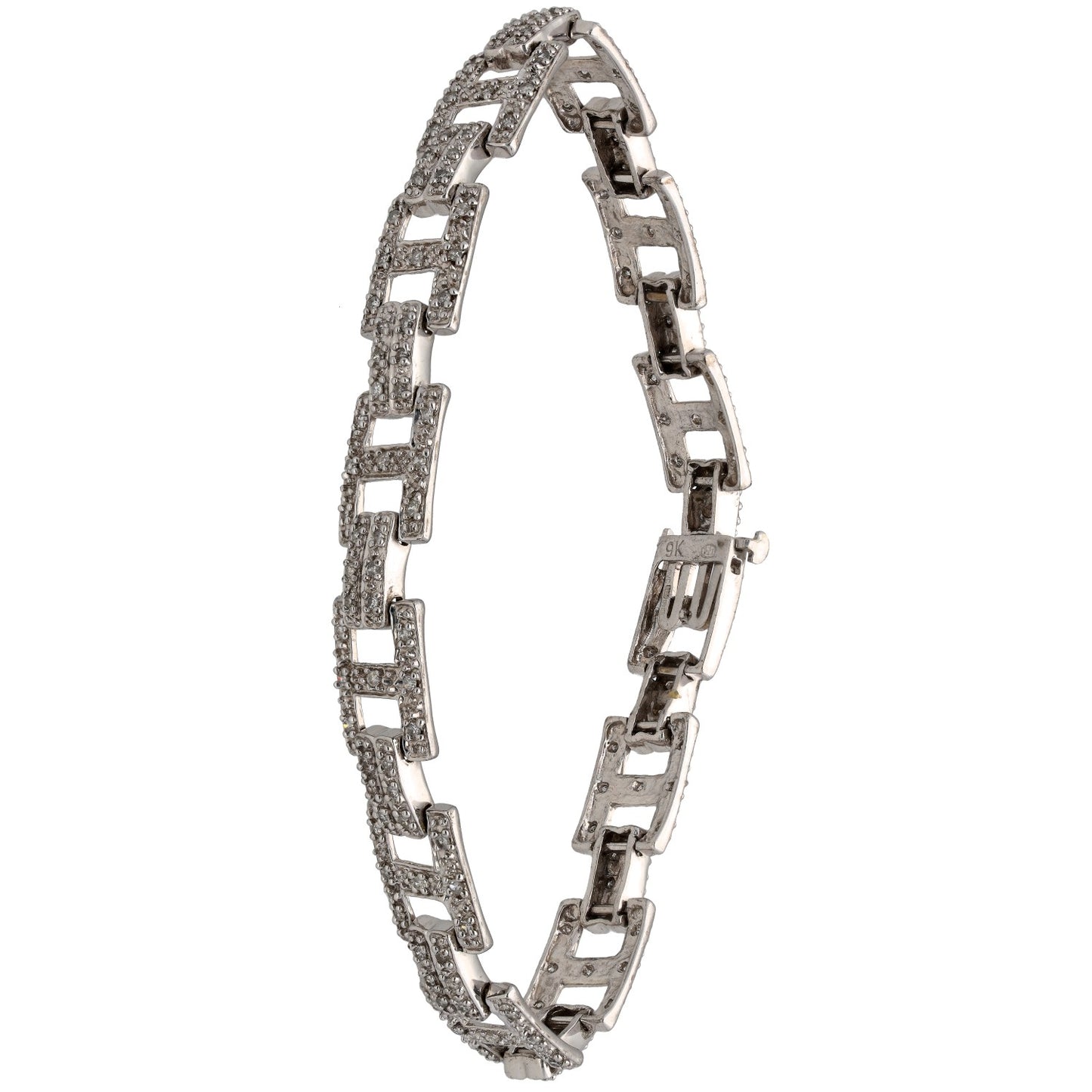 9ct White Gold 1.98ct Diamond Fancy Stone Set Bracelet