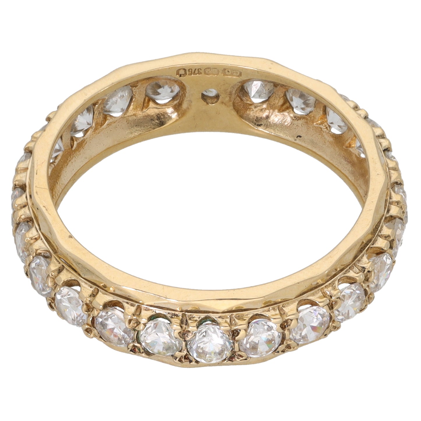 9ct Gold Cubic Zirconia Eternity Ring Size O