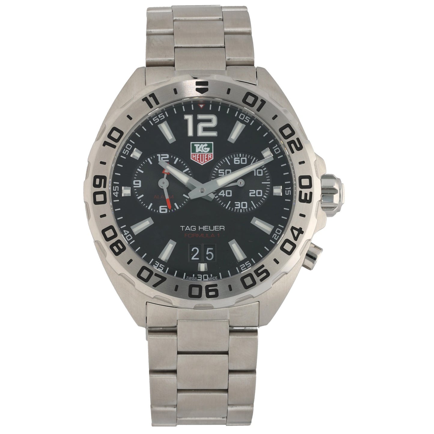 Tag Heuer Formula 1 WAZ111A, stainless steel case and bracelet, black dial with subdials