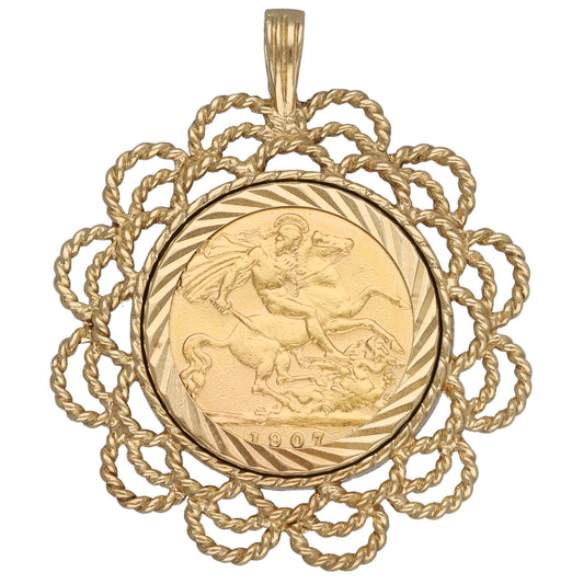 9ct Gold Half Sovereign Coin Pendant