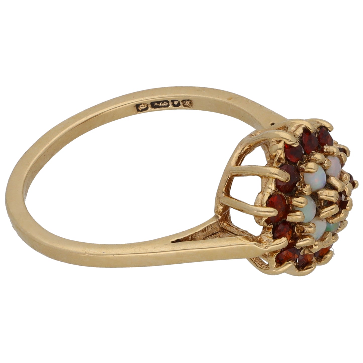9ct Gold Garnet & Opal Dress/Cocktail Ring Size L