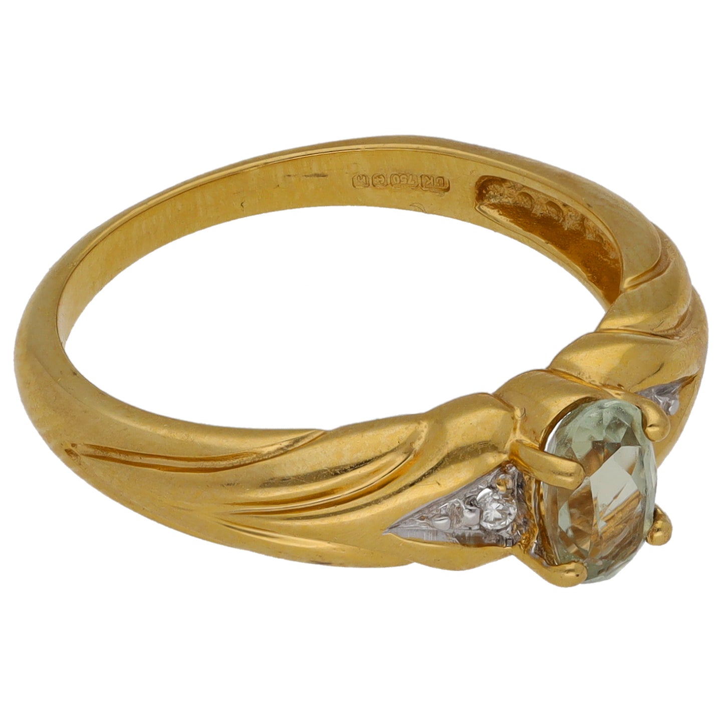 18ct Gold Diaspore & 0.01ct Diamond Dress/Cocktail Ring Size N