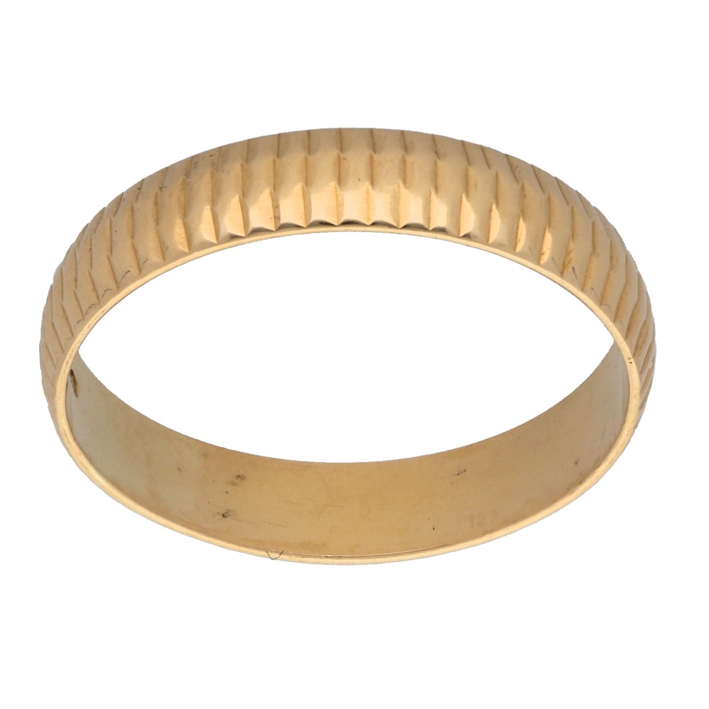 18ct Gold Patterned Wedding Ring Size Q