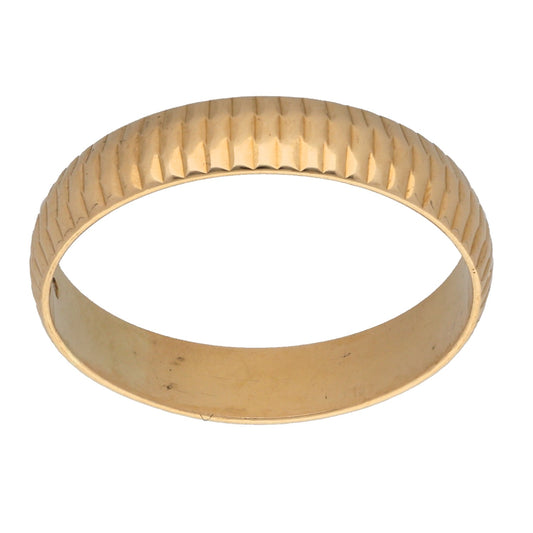 18ct Gold Patterned Wedding Ring Size Q