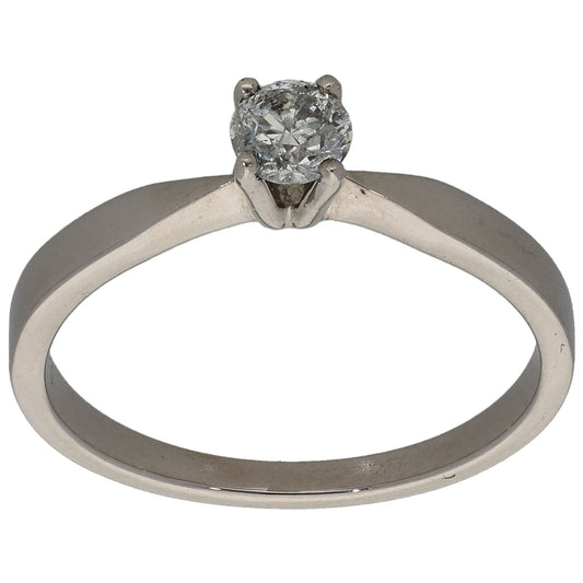 Platinum 0.25ct Diamond Solitaire Ring Size L