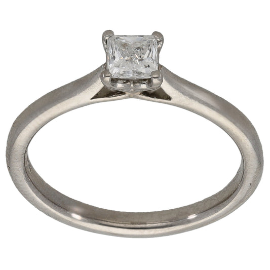Platinum 0.32ct Diamond Solitaire Ring Size L