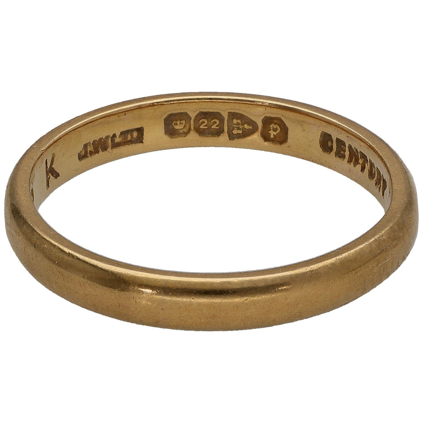 22ct Gold Plain Wedding Ring Size K