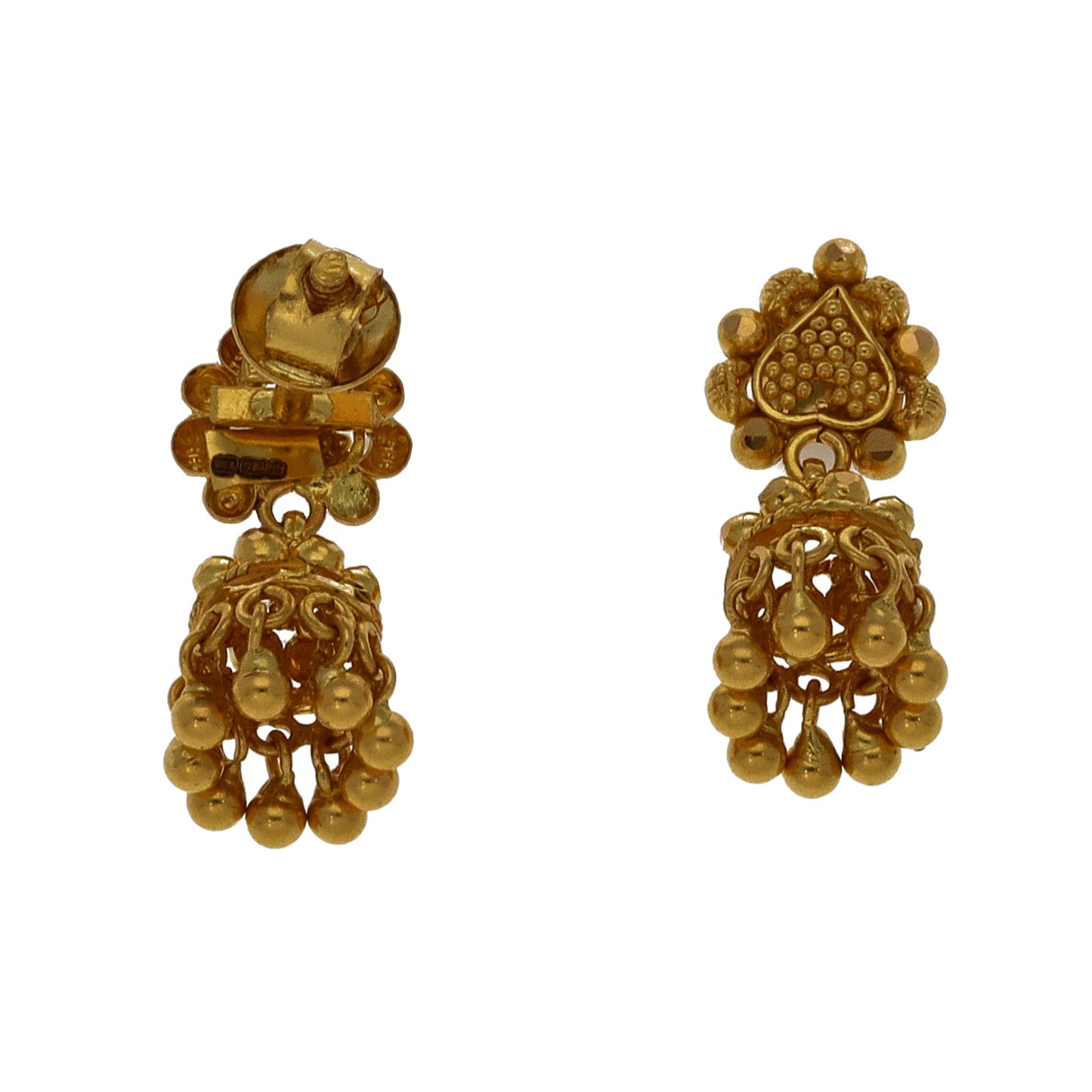 New 22ct Gold Fancy Drop Bead Earrings