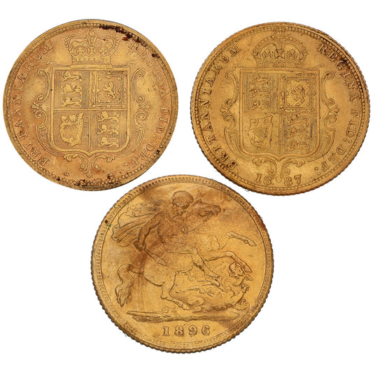 22ct Gold Queen Victoria Half Sovereign Coin Set