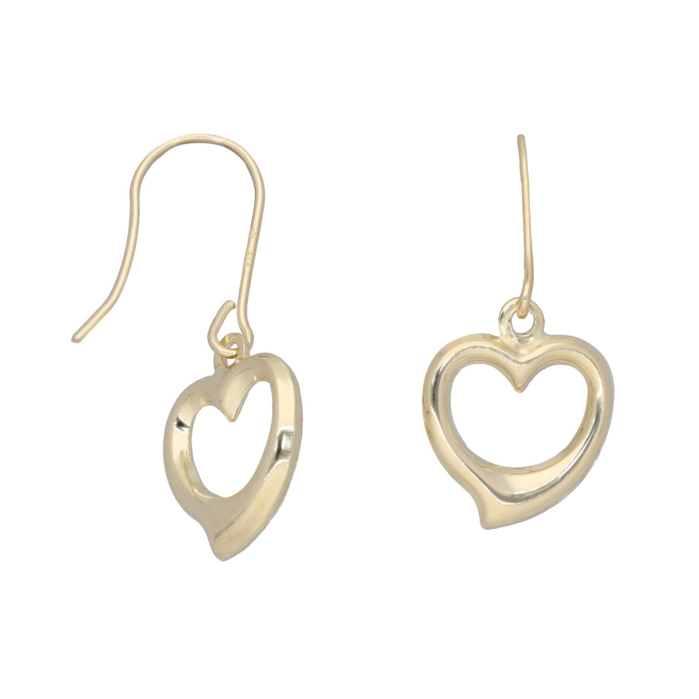 9ct Gold Heart Drop/Dangle Earrings