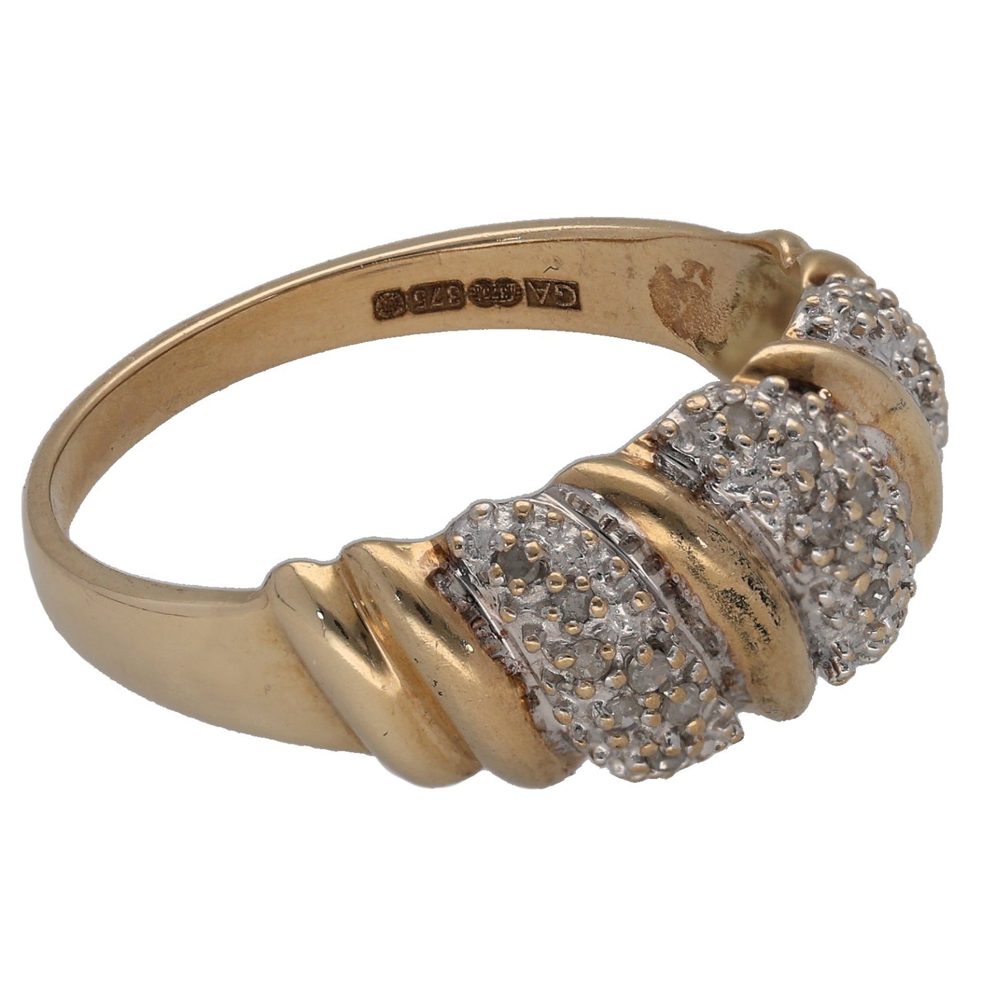 9ct Gold 0.15ct Diamond Dress/Cocktail Ring Size Q