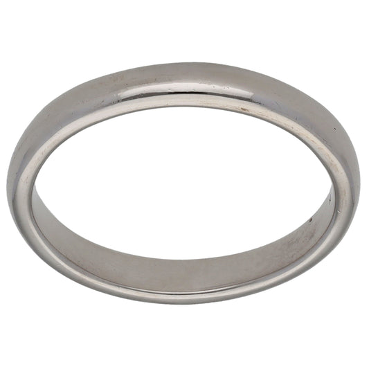 18ct White Gold Plain Wedding Ring Size R