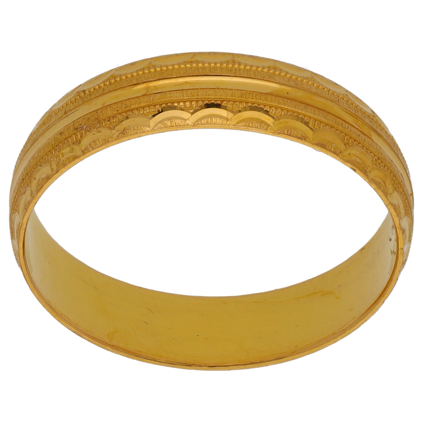 22ct Gold Patterned Wedding Ring Size Y