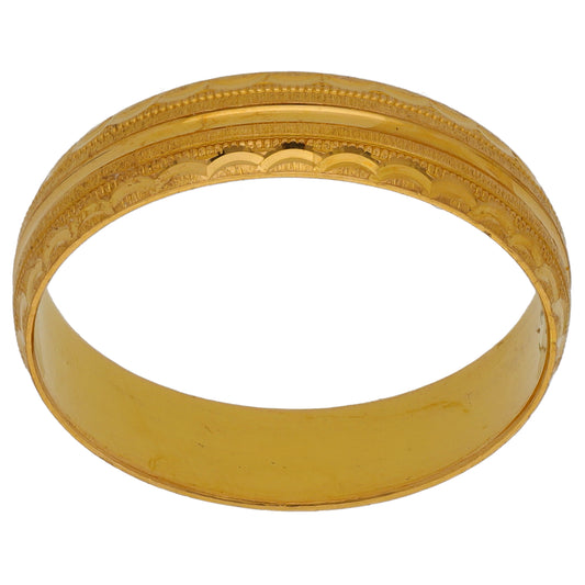 22ct Gold Patterned Wedding Ring Size Y