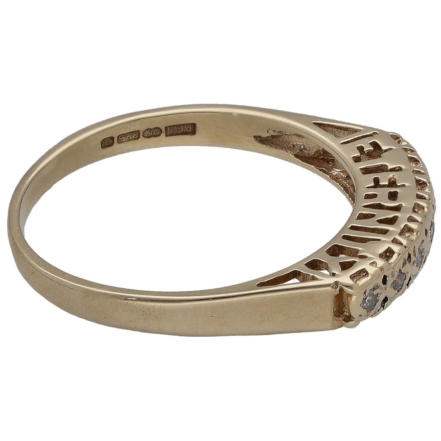 9ct Gold 0.07ct Diamond Half Eternity Ring Size M