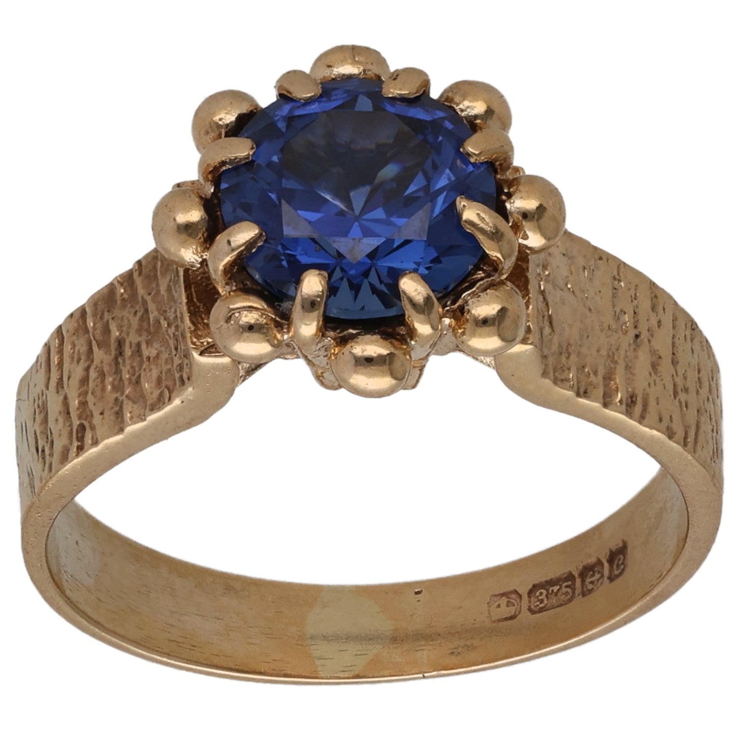 9ct Gold Imitation Single Stone Ring Size L