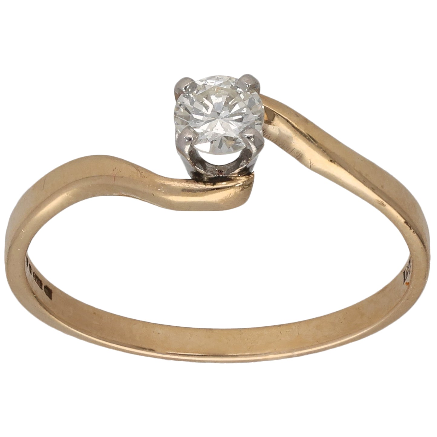 9ct Gold 0.25ct Diamond Solitaire Ring Size P