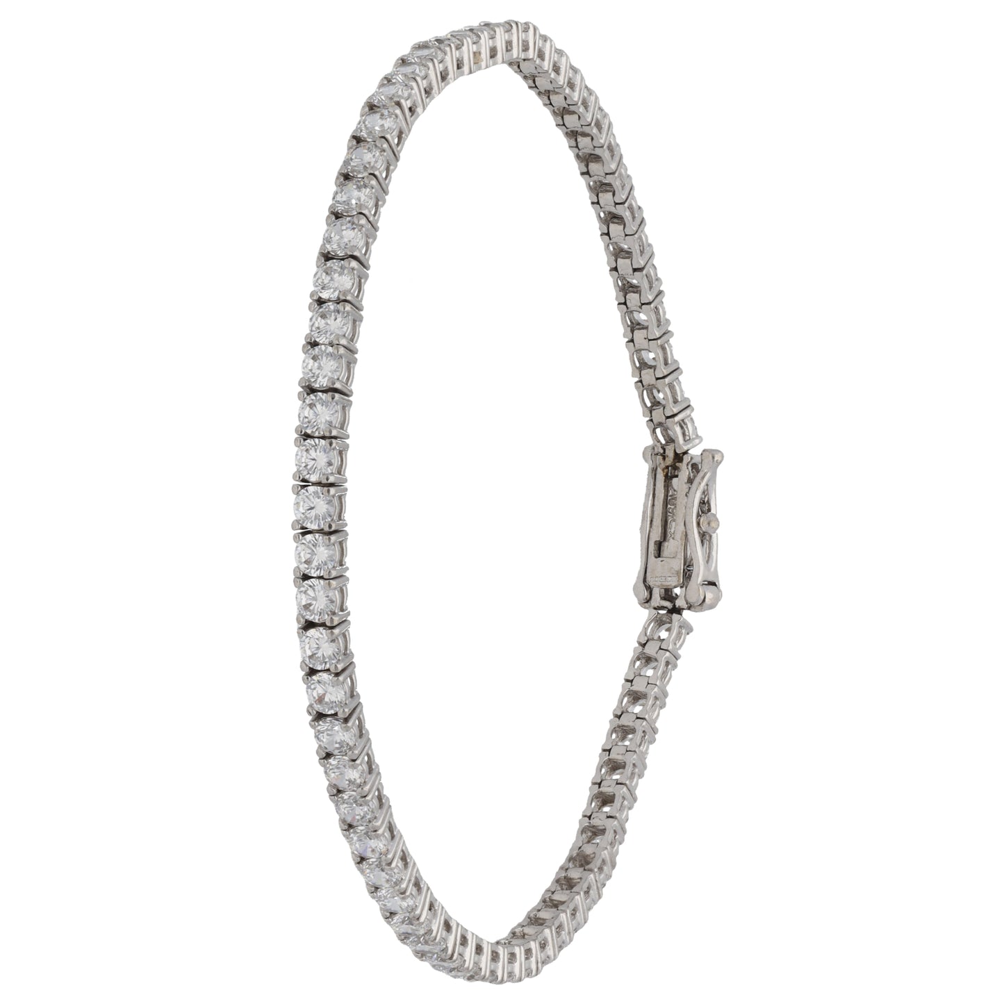 9ct White Gold Cubic Zirconia Line/Tennis Bracelet