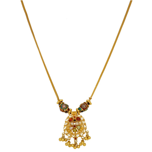 22ct Gold Imitation Fancy Necklace 14"