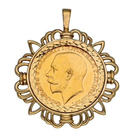 9ct Gold Full Sovereign Coin Pendant