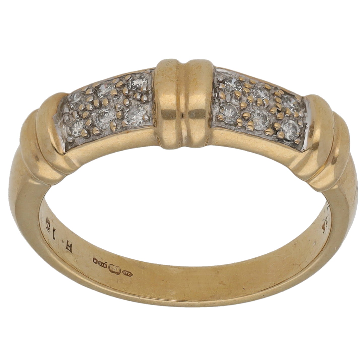 9ct Gold 0.15ct Diamond Half Eternity Ring Size N