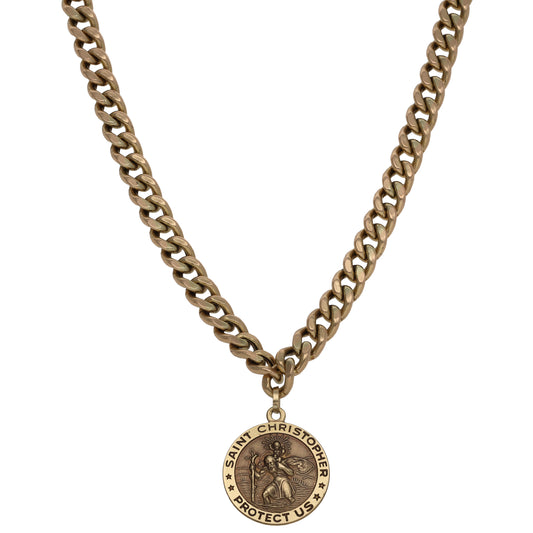 9ct Gold St Christopher Pendant Pendant With Chain