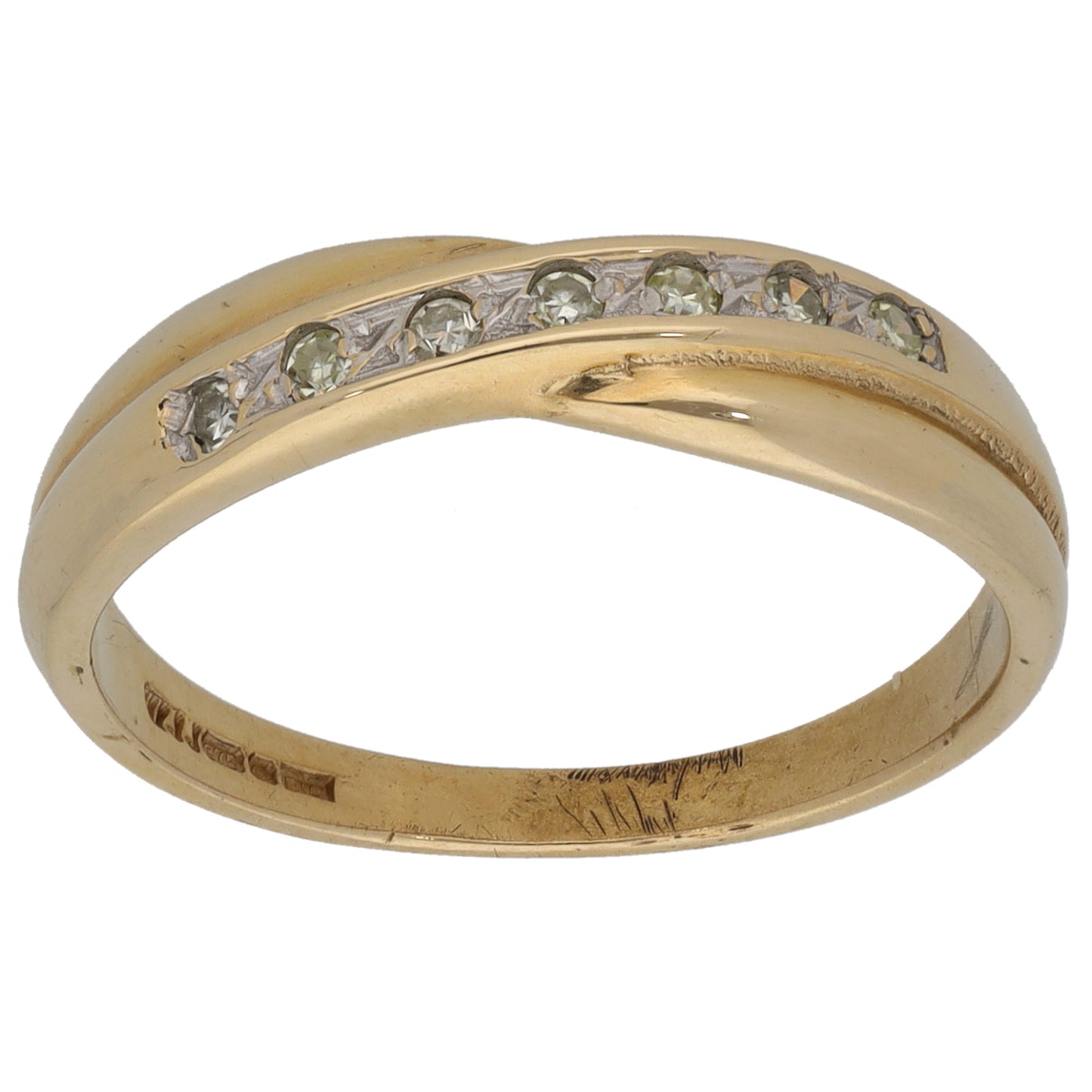 9ct Gold 0.07ct Diamond Half Eternity Ring Size P