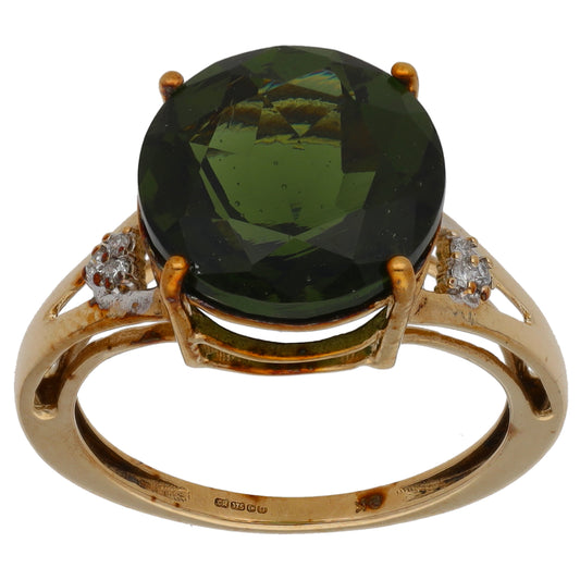 9ct Gold Imitation Gems Dress/Cocktail Ring Size N