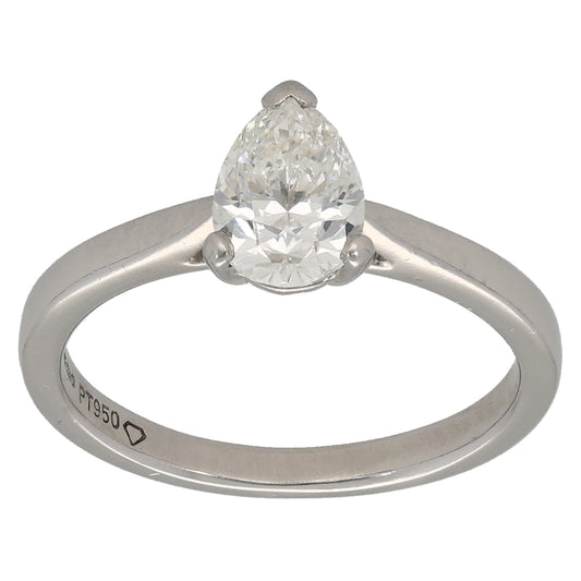 Platinum 1.00ct Diamond Solitaire Ring Size L