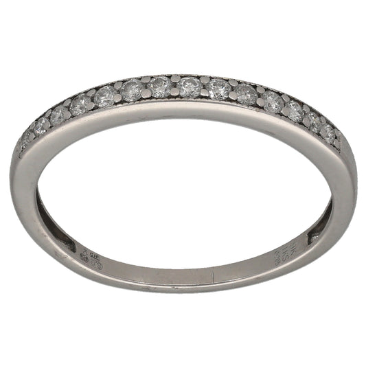 9ct White Gold 0.205ct Diamond Half Eternity Ring Size Q