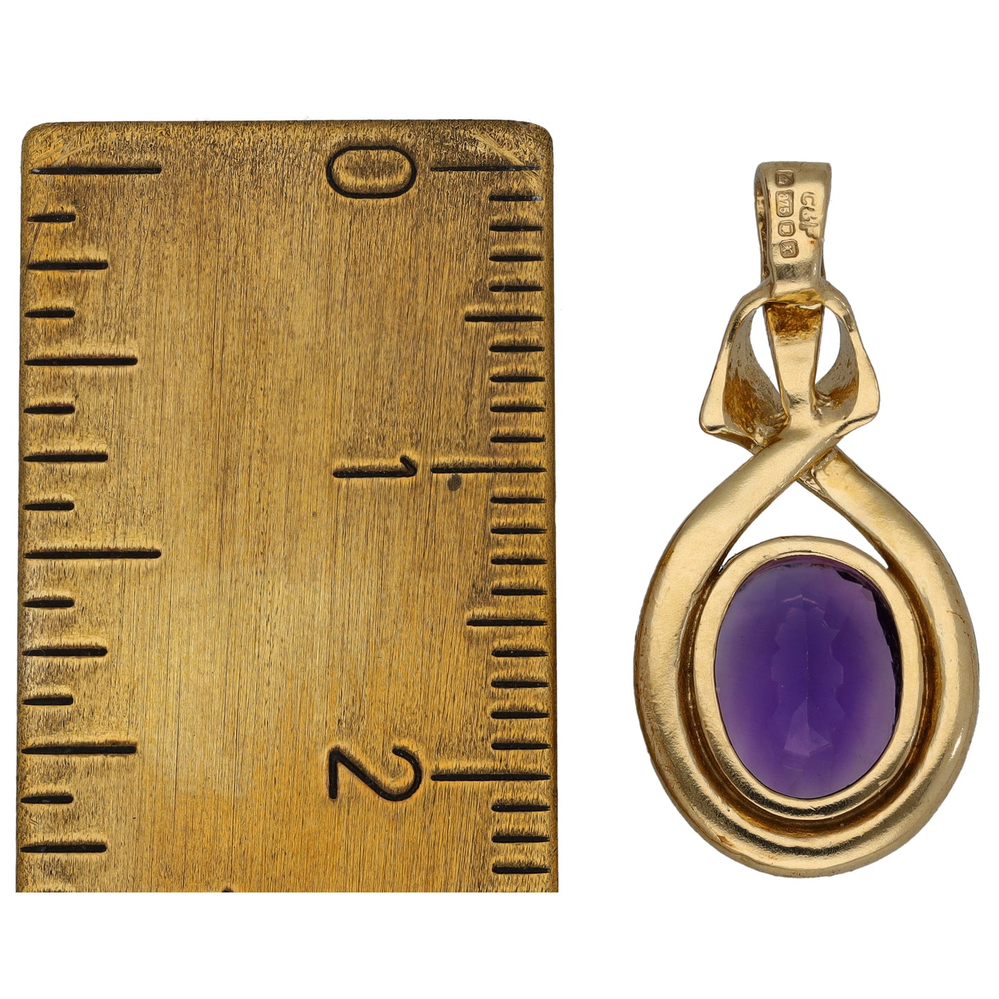 9ct Gold Amethyst Single Stone Pendant
