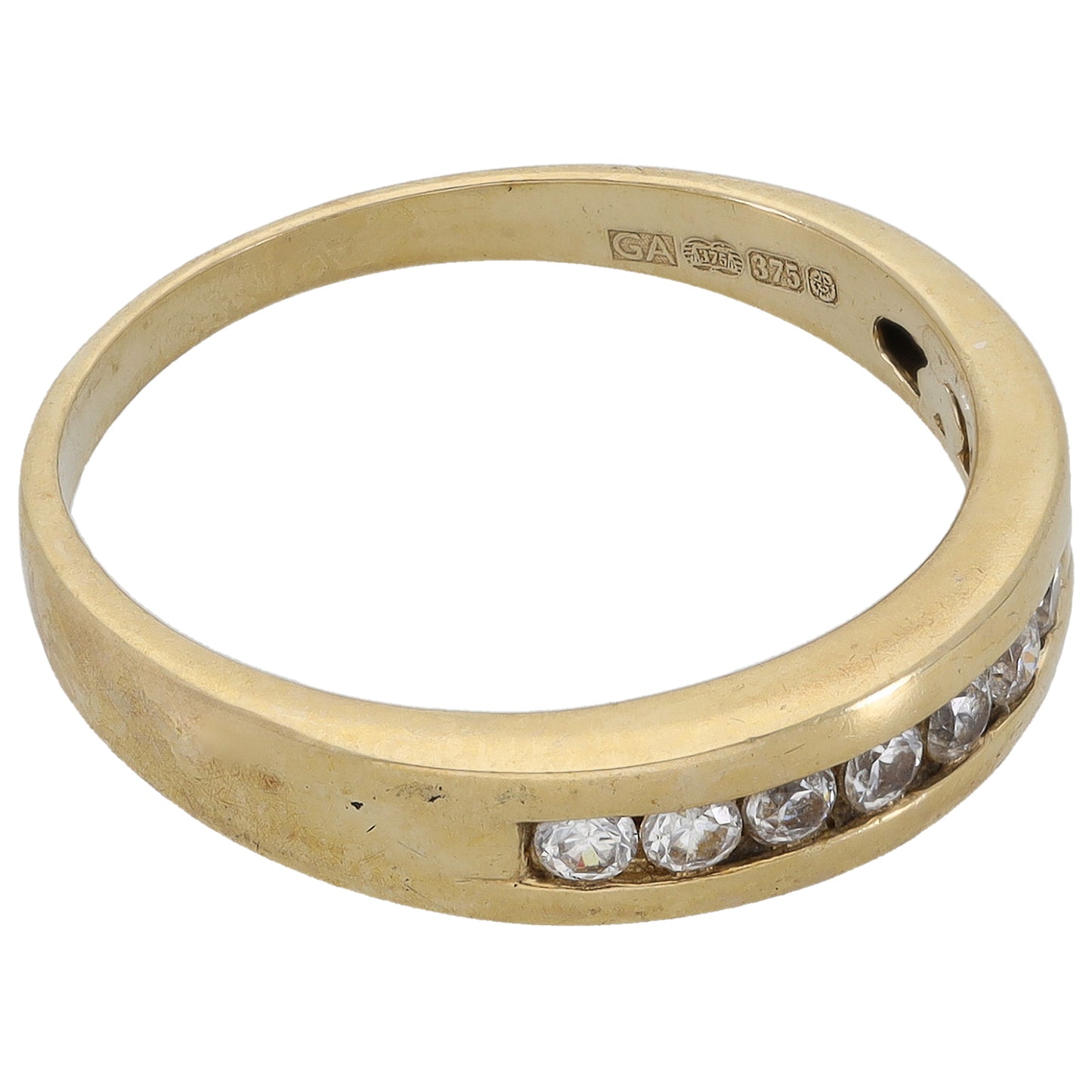 9ct Gold Cubic Zirconia Half Eternity Ring Size P