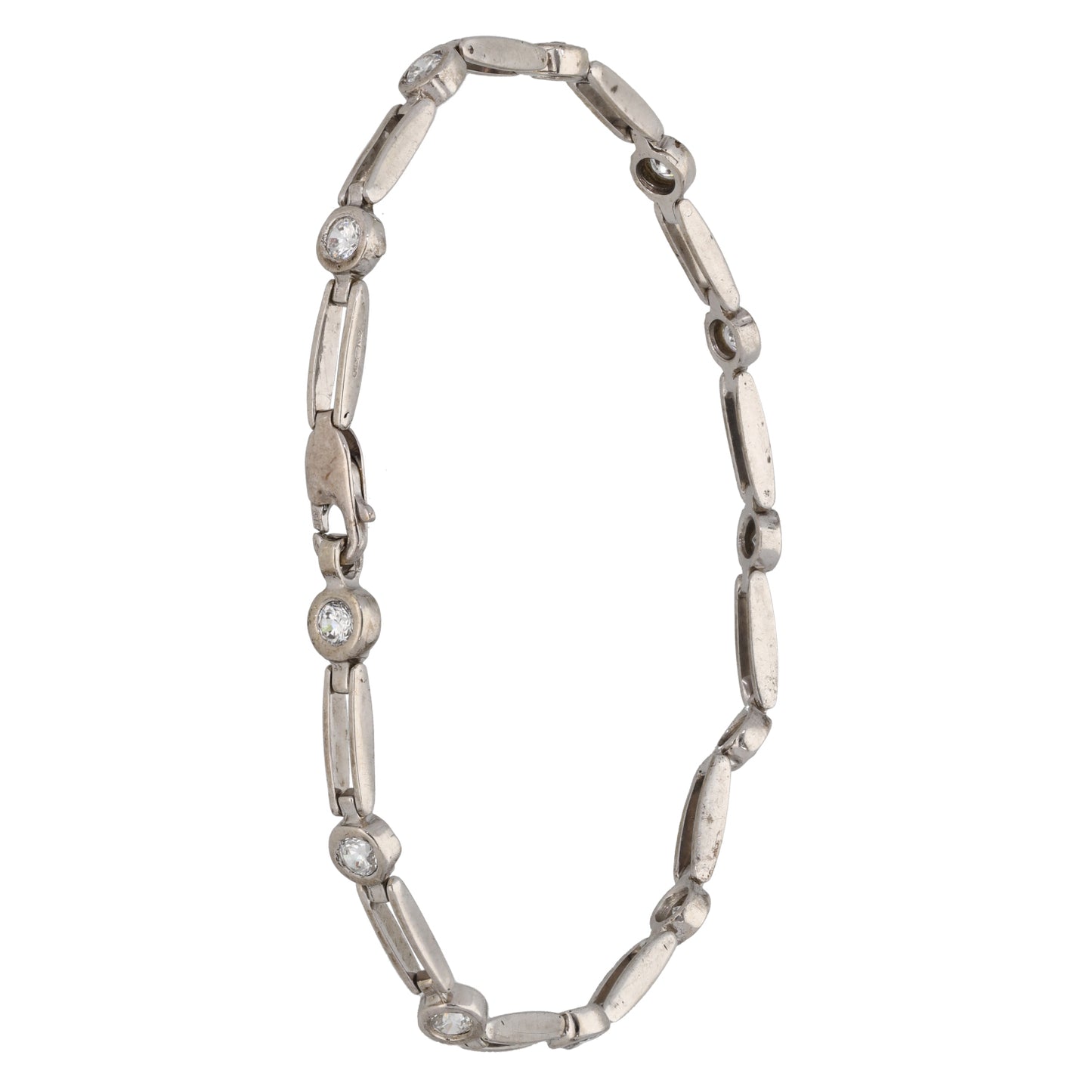 9ct White Gold Cubic Zirconia Fancy Stone Set Bracelet