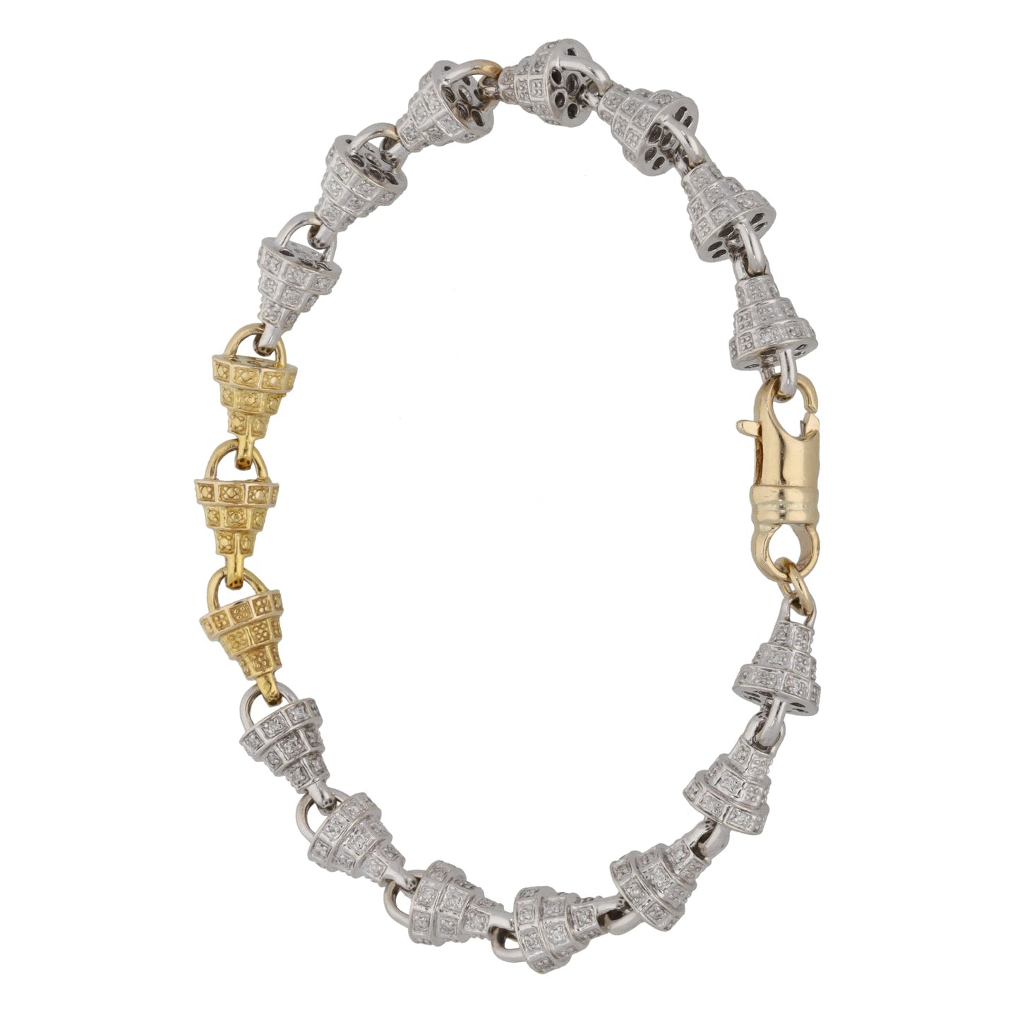 9ct Bicolour Gold 0.70ct Diamond Fancy Bracelet