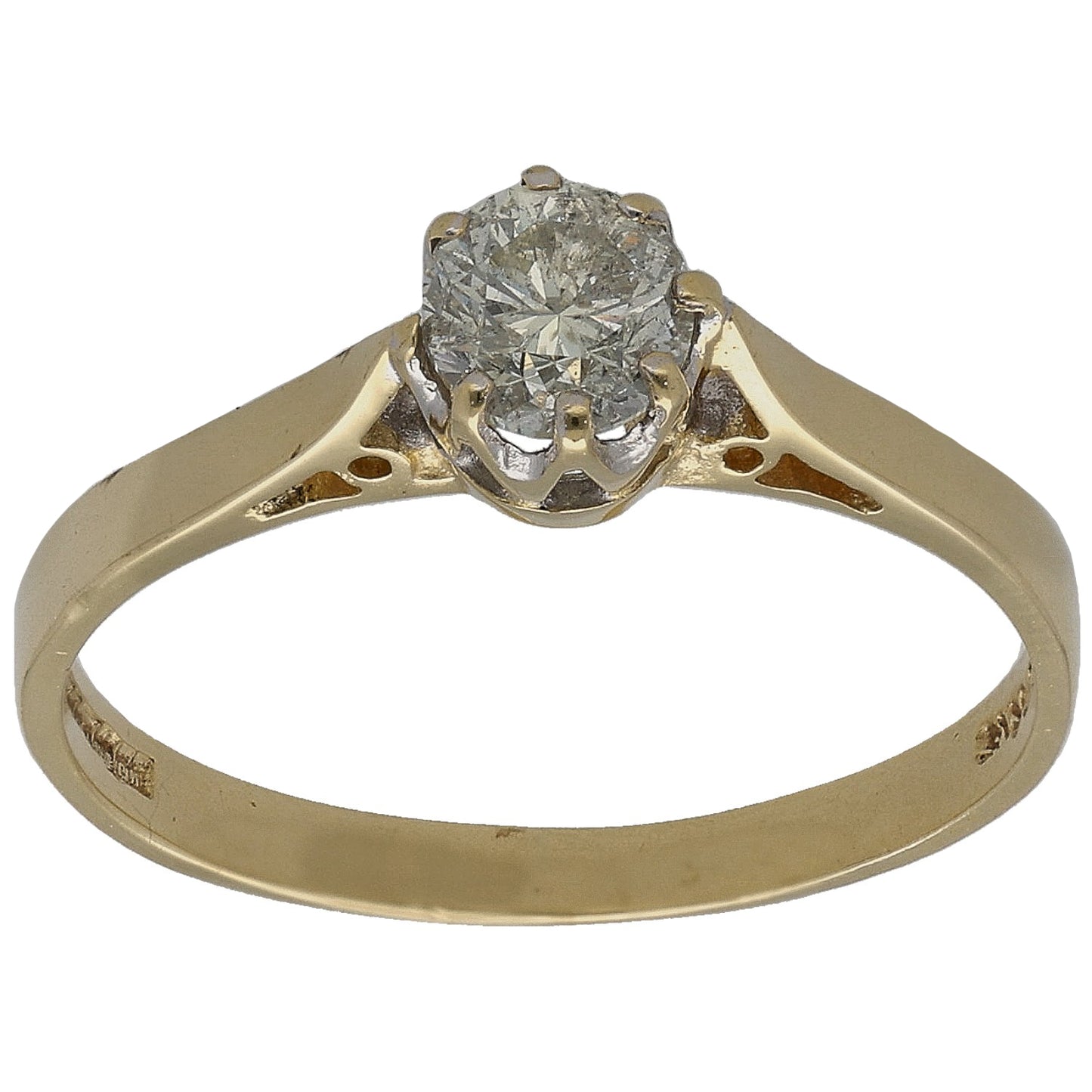 18ct Gold 0.50ct Diamond Solitaire Ring Size N