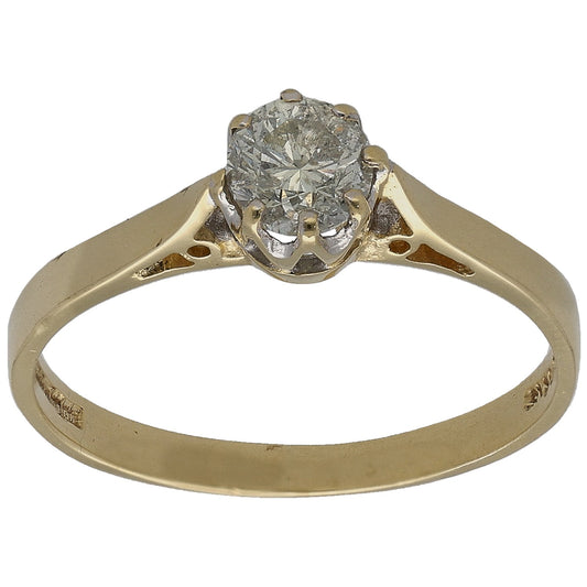 18ct Gold 0.50ct Diamond Solitaire Ring Size N