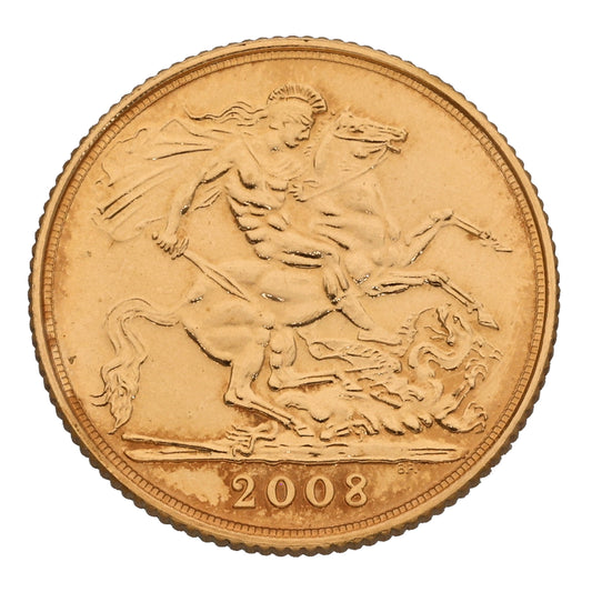 22ct Gold Queen Elizabeth II Full Sovereign Coin 2008