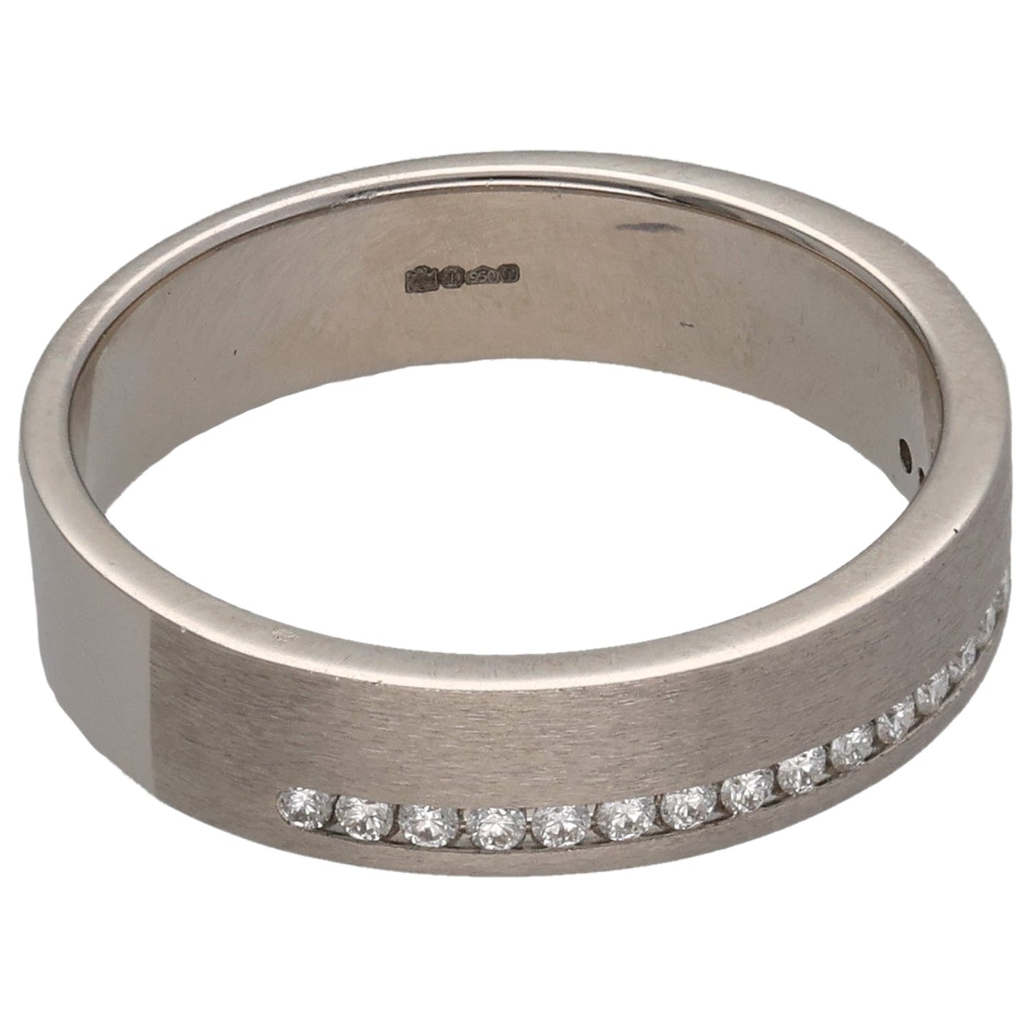 Platinum 0.19ct Diamond Wedding Ring Size R