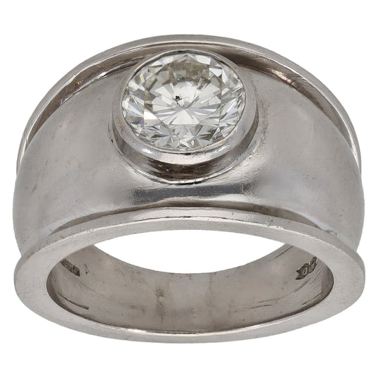 18ct White Gold 1.80ct Diamond Solitaire Ring Size O