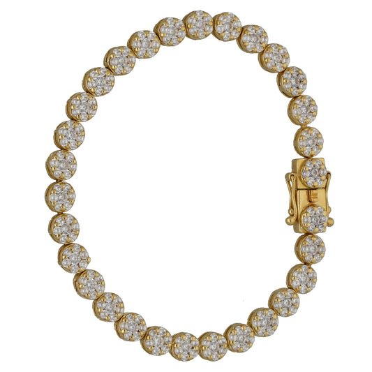 14ct Gold Cubic Zirconia Fancy Stone Set Bracelet
