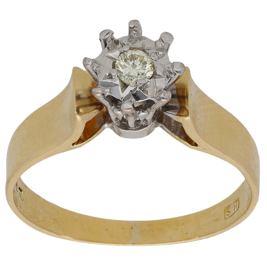 18ct Gold 0.10ct Diamond Solitaire Ring Size N