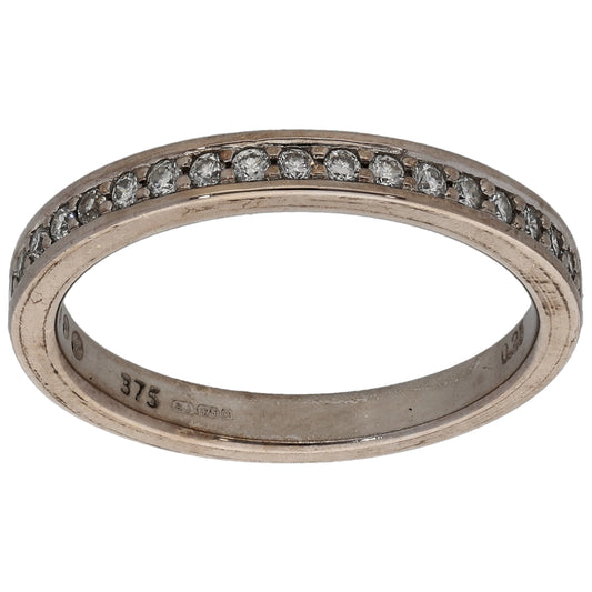 9ct White Gold 0.25ct Diamond Half Eternity Ring Size N