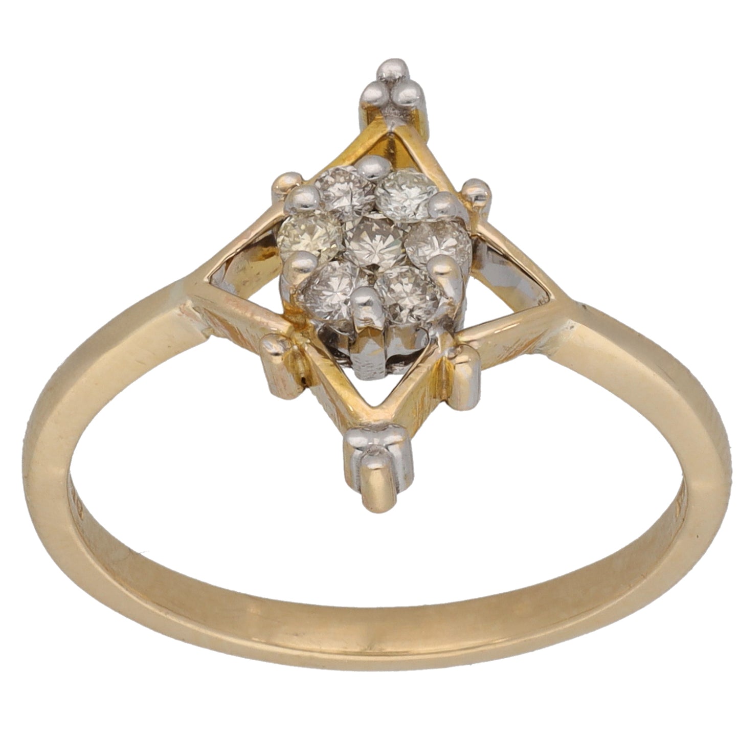 9ct Gold 0.15ct Diamond Cluster Ring Size O