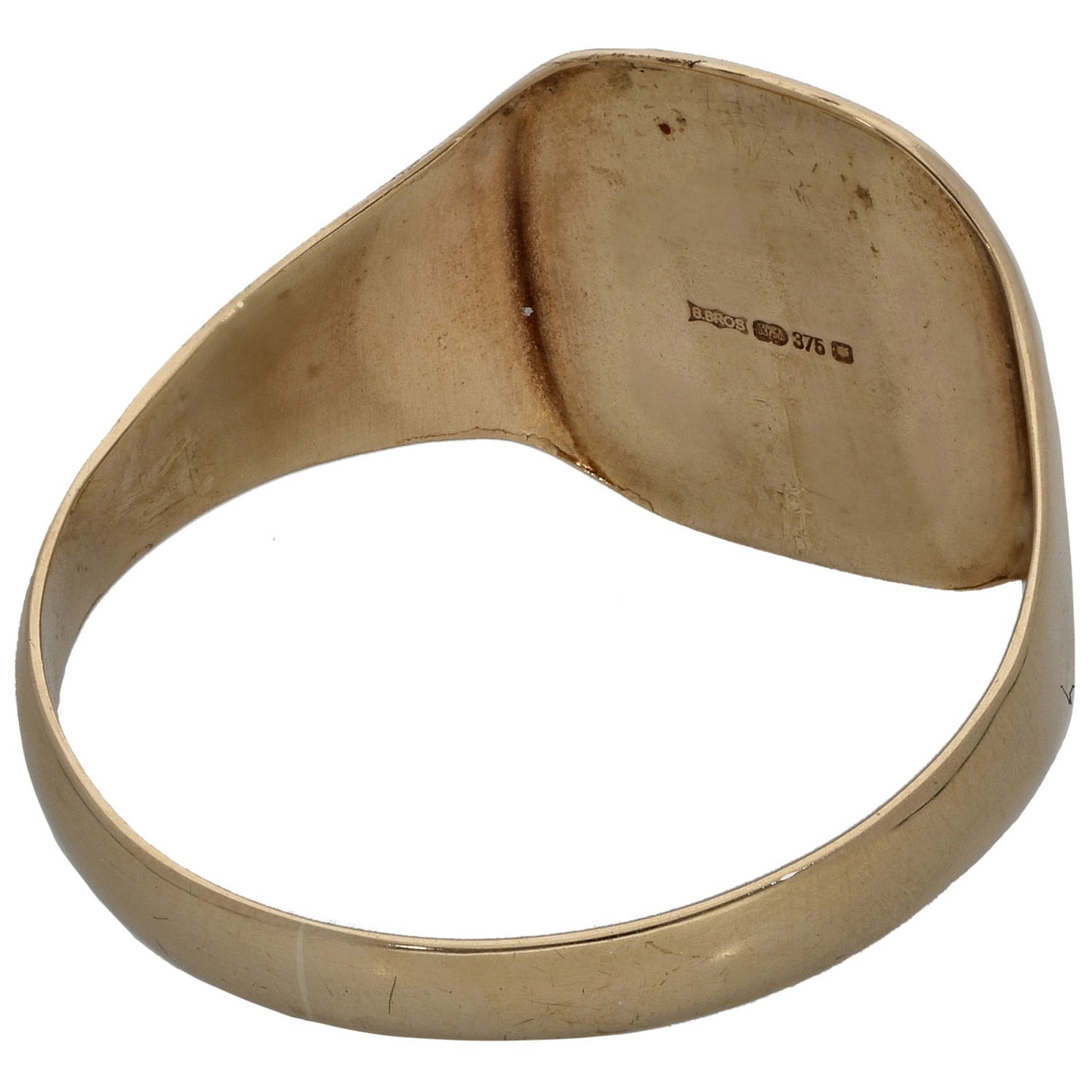 9ct Gold Patterned Signet Ring Size V