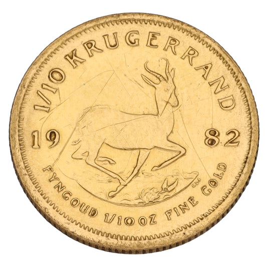 22ct Gold 1/10 OZ Krugerrand Coin 1982